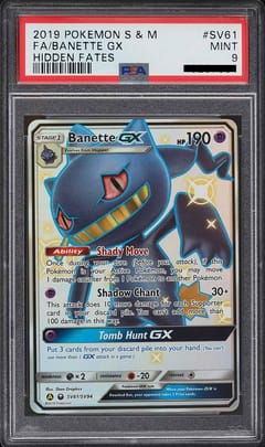 2019 Pokemon Sun & Moon: Hidden Fates Banette GX Shiny Vault: Full Art #SV61 PSA 9