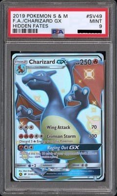 2019 Pokemon Sun & Moon: Hidden Fates Charizard GX Shiny Vault: Full Art #SV49 PSA 9