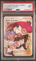 2019 Pokemon Sun & Moon Hidden Fates Full Art / Jessie & James #68 PSA 9