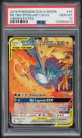 2019 Pokemon Sun & Moon Hidden Fates Full Art / Moltres & Zapdos & Articuno Gx #66 PSA 10