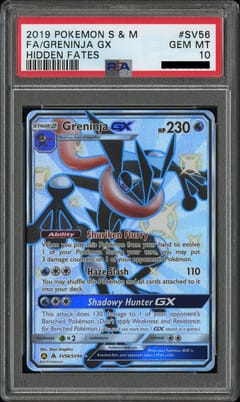 2019 Pokemon Sun & Moon: Hidden Fates Greninja GX Shiny Vault: Full Art #SV56 PSA 10