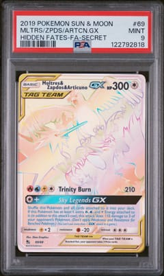 2019 Pokemon Sun & Moon Hidden Fates Mltrs/Zpds/Artcn.Gx Hidden Fates-Fa-Secret #69 PSA 9