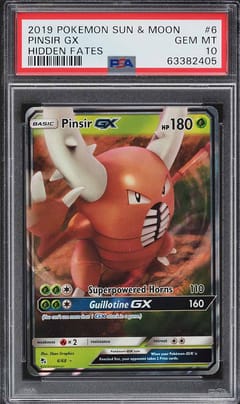 2019 Pokemon Sun & Moon Hidden Fates Pinsir Gx Hidden Fates #6 PSA 10