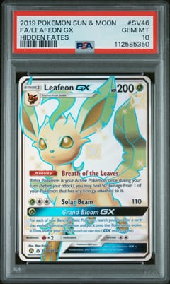 2019 Pokemon Sun & Moon Hidden Fates #SV46 Full Art / Leafeon Gx