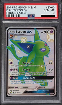 2019 Pokemon Sun & Moon Hidden Fates #SV60 Full Art / Espeon Gx