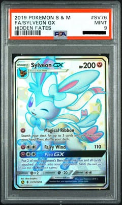 2019 Pokemon Sun & Moon Hidden Fates #SV76 Full Art / Sylveon Gx