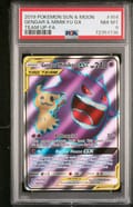 2019 Pokemon Sun & Moon Team Up Full Art / Gengar & Mimikyu Gx #164 PSA 8