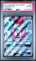 2019 Pokemon Sun & Moon Team Up Full Art / Hoopa Gx #166 PSA 8