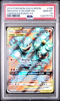 2019 Pokemon Sun & Moon Unbroken Bonds Full Art / Marshadow & Machamp Gx #198 PSA 10