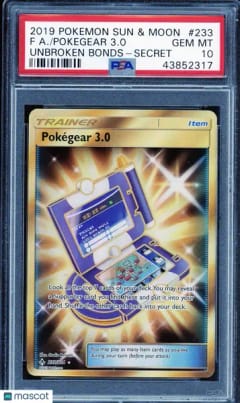 2019 Pokemon Sun & Moon Unbroken Bonds Full Art / Pokegear 3.0 Secret #233 PSA 10