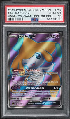 2019 Pokemon Sun & Moon Unified Minds Fa / Jirachi Gx Unm-'20 Yaaa Jrch.gx Coll. #79a PSA 10