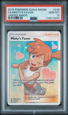 2019 Pokemon Sun & Moon Unified Minds Full Art / Misty's Favor #235 PSA 10