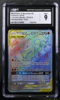 2019 Pokemon Unbroken Bonds Marshadow & Machamp GX Rainbow Rare Holo #221/214 CGC 9