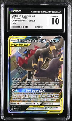 2019 Pokemon Unified Minds Umbreon & Darkrai GX Holo #125/236 CGC 10