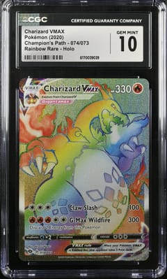 2020 Pokemon Champion's Path 074/073 Charizard VMAX Rainbow Rare Holo