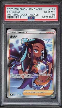 2020 Pokemon Japanese Sword & Shield Amazing Volt Tackle Full Art / Nessa #111 PSA 10