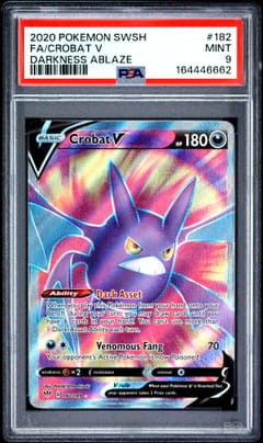 2020 Pokemon Sword & Shield Darkness Ablaze Full Art / Crobat V #182 PSA 9