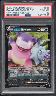 2020 Pokemon Sword & Shield Darkness Ablaze Galarian Slowbro V #099 PSA 10