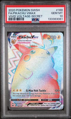 2020 Pokemon Sword & Shield VIVID Voltage Full Art / Pikachu Vmax Secret #188 PSA 10
