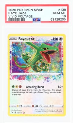 2020 Pokemon Sword & Shield VIVID Voltage Rayquaza #138 PSA 10