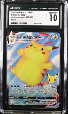 2021 Celebrations Surfing Pikachu VMAX Holo #009/025 CGC GM10