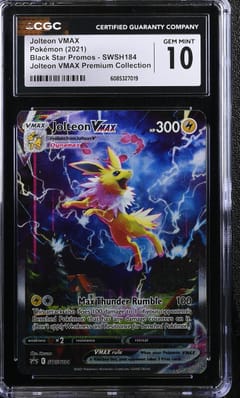 2021 Pokemon Black Star Promos - Sword & Shield Jolteon VMAX Jolteon VMAX Premium Collection (Holo) #SWSH184 CGC 10