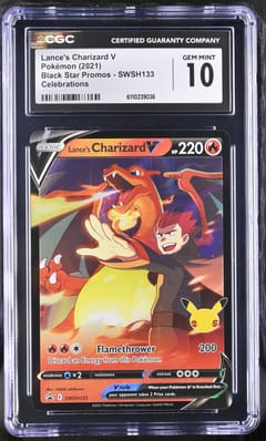 2021 Pokemon Black Star Promos - Sword & Shield Lance's Charizard V Celebrations (Holo) #SWSH133 CGC 10