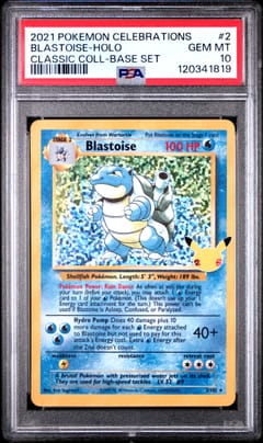 2021 Pokemon Celebrations Classic Collection Blastoise-Holo Classic Coll-Base Set #2 PSA 10