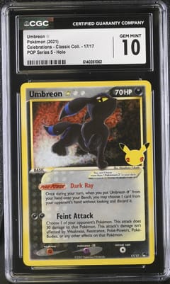 2021 Pokemon Celebrations - Classic Collection Umbreon â?? POP Series 5 Holo #17/17 CGC 10