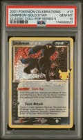 2021 Pokemon Celebrations Classic Collection Umbreon-Gold Star Classic Coll-Pop Series 5 #17 PSA 10