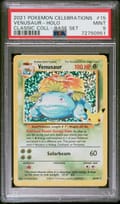 2021 Pokemon Celebrations Classic Collection Venusaur-Holo Classic Coll-Base Set #15 PSA 9