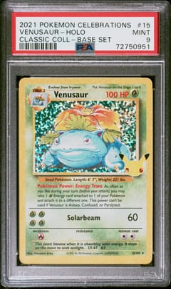 2021 Pokemon Celebrations Classic Collection Venusaur-Holo Classic Coll-Base Set #15 PSA 9