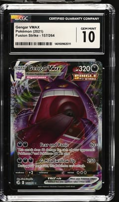 2021 Pokemon Fusion Strike Gengar VMAX Holo #157/264 CGC 10