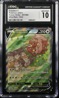 2021 Pokemon Fusion Strike Greedent V Ultra Rare Holo #257/264 CGC 10