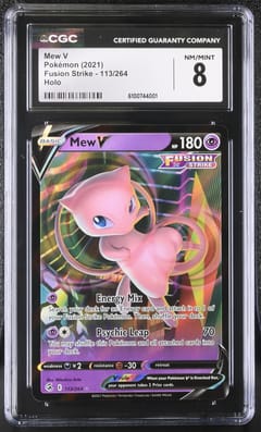 2021 Pokemon Fusion Strike Mew V Holo #113/264 CGC 8