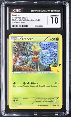 2021 Pokemon McDonald's Collection 2021 Treecko Confetti Holo #3/25 CGC 10