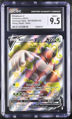 2021 Pokemon Shining Fates Rillaboom V Shiny Vault Holo #SV105/SV122 CGC 9.5