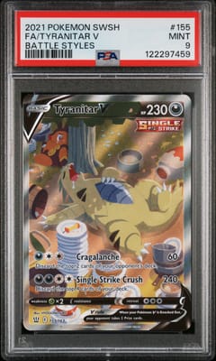 2021 Pokemon Sword & Shield Battle Styles Full Art / Tyranitar V #155 PSA 9