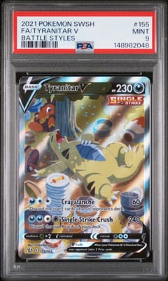 2021 Pokemon Sword & Shield Battle Styles Full Art / Tyranitar V #155 PSA 9