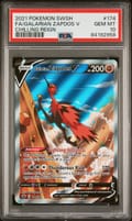 2021 Pokemon Sword & Shield Chilling Reign Full Art / Galarian Zapdos V #174 PSA 10