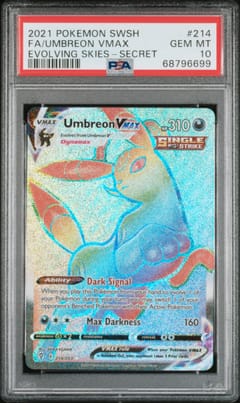 2021 Pokemon Sword & Shield Evolving Skies Fa/umbreon Vmax Evolving Skies-Secret #214 PSA 10