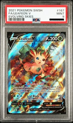 2021 Pokemon Sword & Shield: Evolving Skies Leafeon V Alternate Full Art #167 PSA 9