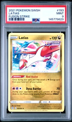2021 Pokemon Sword & Shield Fusion Strike Latias Fusion Strike #193 PSA 9