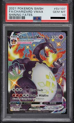 2021 Pokemon Sword & Shield: Shining Fates Charizard VMAX Shiny Vault: Full Art #SV107 PSA 10