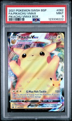 2021 Pokemon Swsh Black Star Promo Fa/Pikachu Vmax Pikachu Vmax Box #062 PSA 9