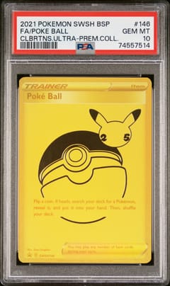 2021 Pokemon Swsh Black Star Promo Full Art / Poke Ball Celebrations Ultra-Premium Collection #146 PSA 10