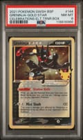 2021 Pokemon Swsh Black Star Promo Greninja-Gold Star Celebrations Elt.trnr.box #144 PSA 8