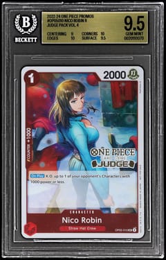 2022-24 One Piece Card Game Promos Nico Robin R/(Judge Pack Vol. 4) #OP05010 BGS 9.5