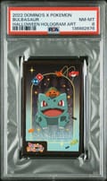 2022 Domino's X Pokemon Halloween Hologram Art Bulbasaur PSA 8