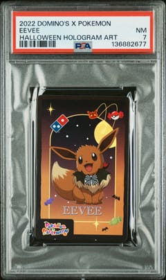 2022 Domino's X Pokemon Halloween Hologram Art Eevee PSA 7
